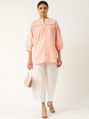 Women Pink and white Tunic