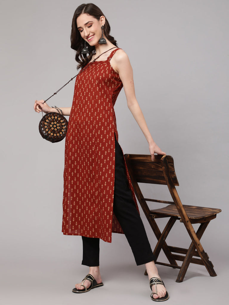 The Indian Ethnic Co. Women's Bagru Block Print Spaghetti Cotton Dress –  THE INDIAN ETHNIC CO.