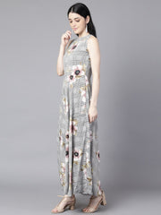 Daima Women Black (Multi) Floral Printed Round Neck Fit and Flare Dress