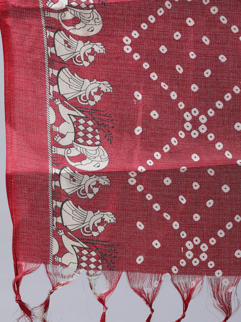 Women Off-White Printed A- line Kurta With Palazo & Dupatta