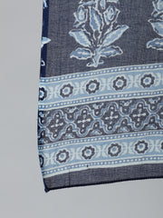 Women Blue Ethnic Motifs Printed  Pure Cotton Kurta with Palazzos & Dupatta