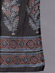 Women Black Ethnic Printed Kurta With Trouser And Dupatta