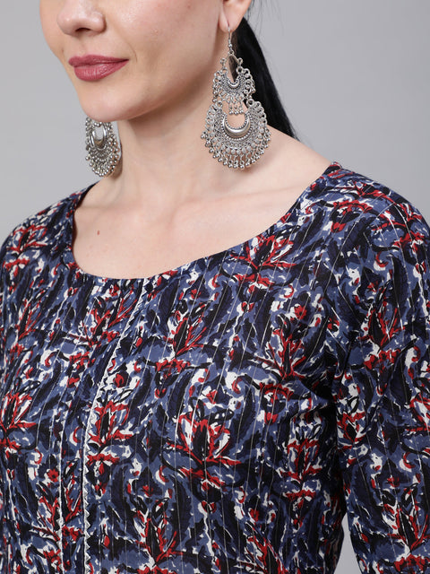 Women Multi Printed Straight Kurta With Palazzo & Dupatta