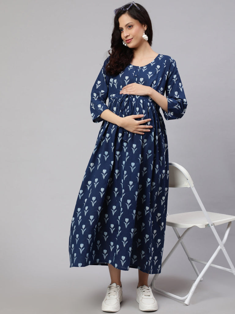 Buy online Blue Printed Maternity Wear from clothing for Women by