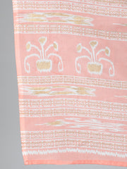 Plus Size Women Peach & Gold Printed Straight Kurta With Palazo & Dupatta